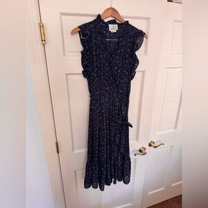 Kate Spade Navy, Black, and White Floral Midi Dress